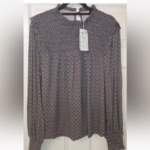 Boden heart smocked blouse